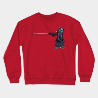 Japanese Warrior With Blue Oni Mask Crewneck Sweatshirt